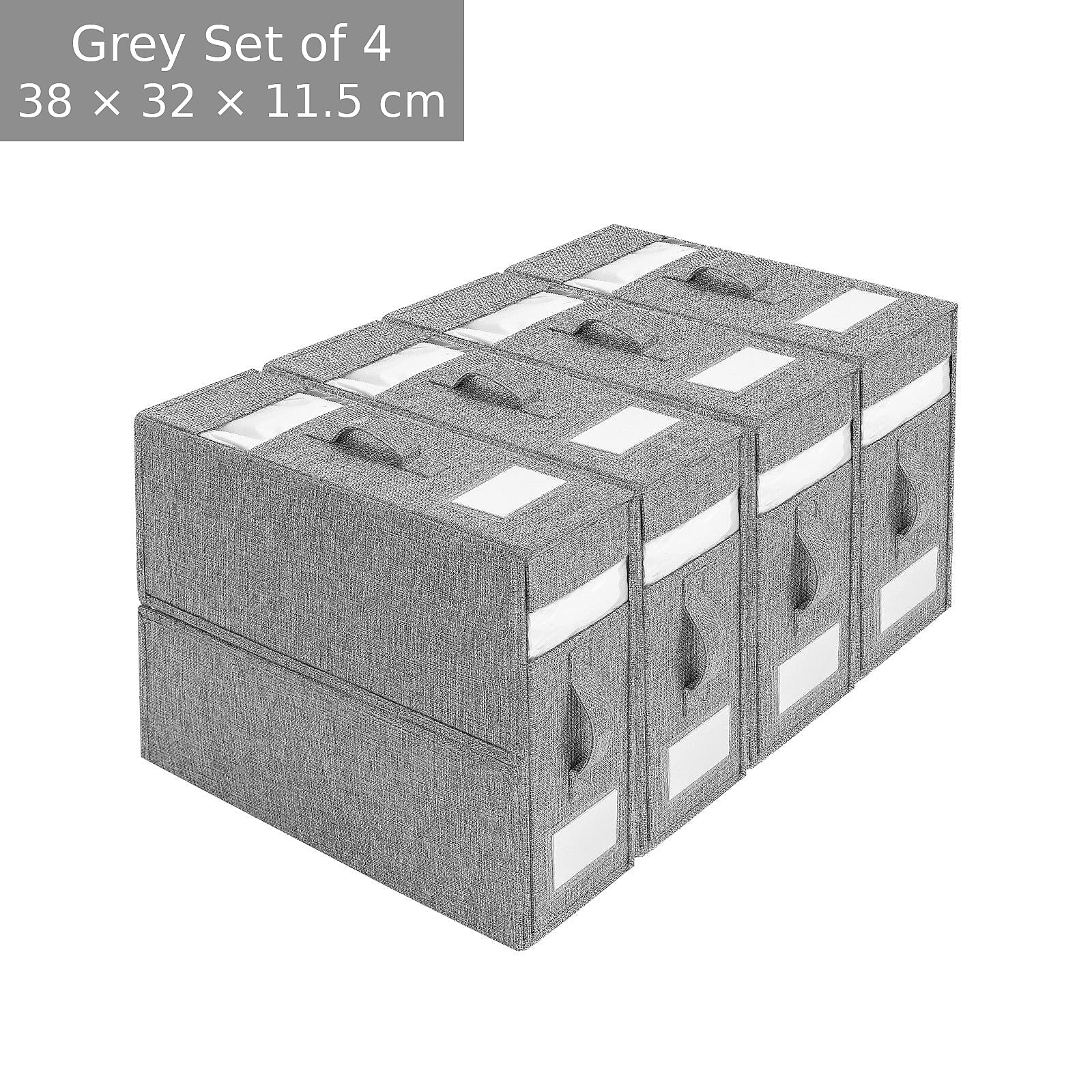 Fabric Bedding Storage Box Set for Closet (4 Pieces)