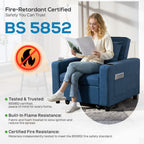 3-in-1 Single Sofa Bed, Convertible Sleeper Chair Bed - Dark Blue