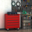 5-Drawer Lockable Rolling Steel Tool Cabinet – Red – image 2 of 9