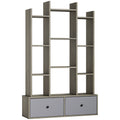 12 Shelf Storage Unit, with Drawers - Graphite Wood Effect