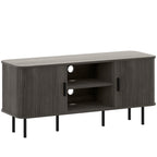 TV Stand Cabinet for TVs up to 55 Inches, TV Unit with Storage Shelves and Cupboard for Living Room, Grey