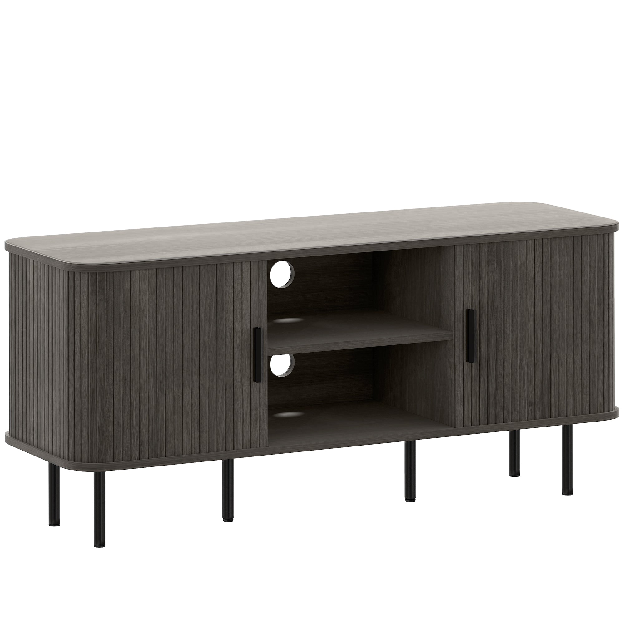 TV Stand Cabinet for TVs up to 55 Inches, TV Unit with Storage Shelves and Cupboard for Living Room, Grey