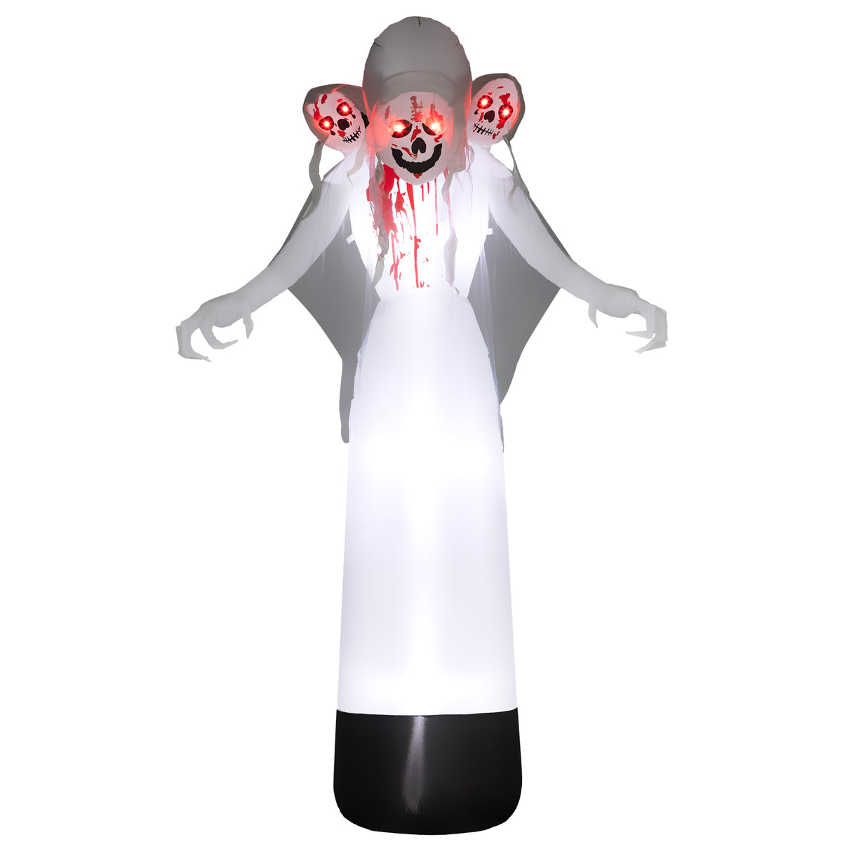 8.9ft Inflatable Three-Headed Ghost with 9 LED Lights – image 1 of 9