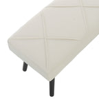 Upholstered Hallway Bench, End of Bed Bench with X-Shape Design and Steel Legs, Cream