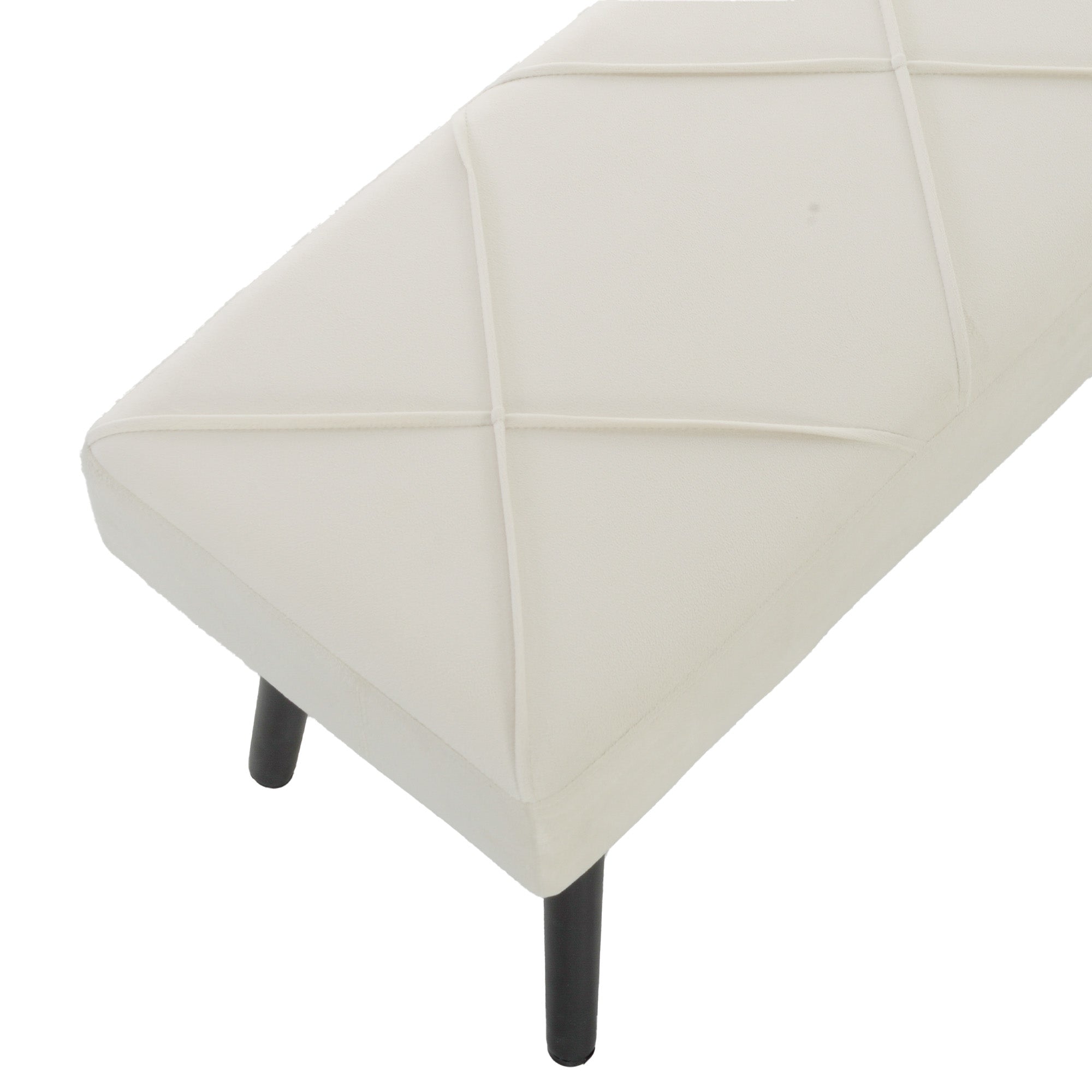 Upholstered Hallway Bench, End of Bed Bench with X-Shape Design and Steel Legs, Cream