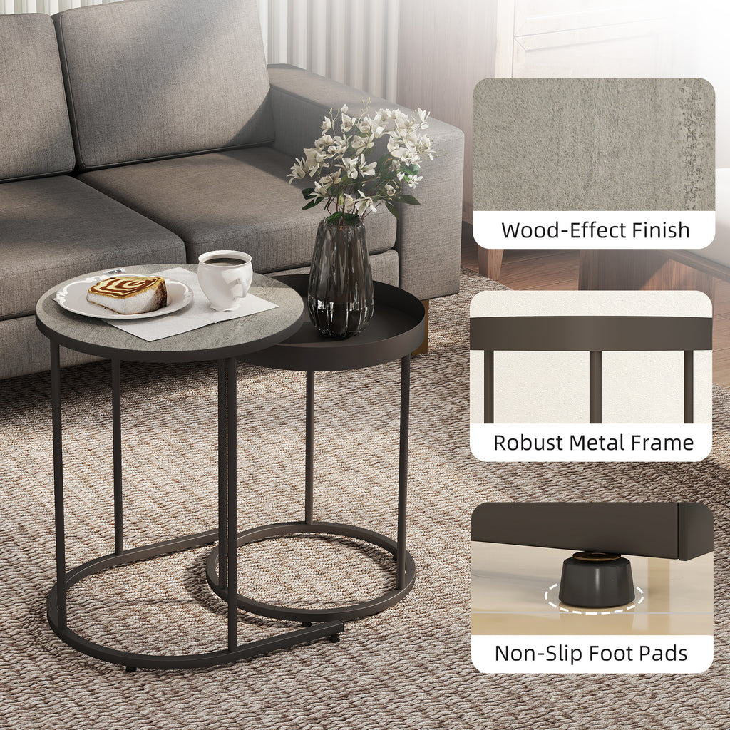 Set of Two Industrial Nesting Tables - Grey