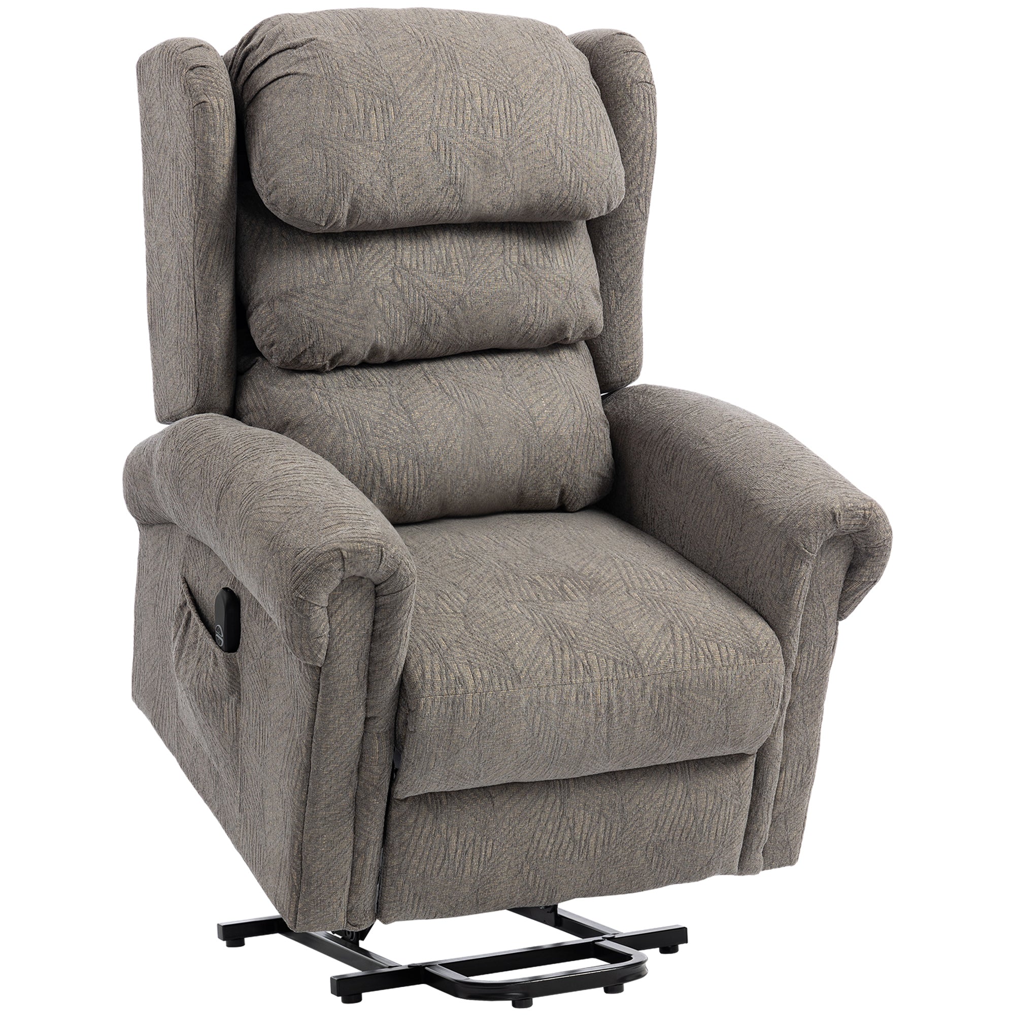Velvet-Feel Electric Riser Recliner Chair, Power Lift Recliner Chair for Elderly with Remote Control, Dark Grey