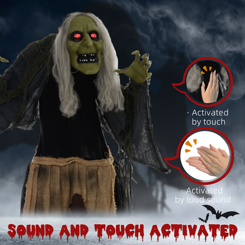 160cm Animated Hunchback Witch with Glowing Eyes & Sound – image 6 of 9