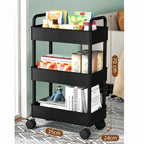 3-Tier Rolling Storage Trolley Cart for Kitchen, Bathroom, Laundry & Narrow Spaces