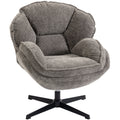 Modern Wingback Accent Chair, Velvet Armchair with Four-Star Base, S-Springs, Swivel, Grey