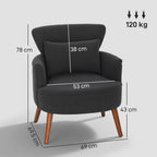 Corduroy Retro Accent Chair - Black