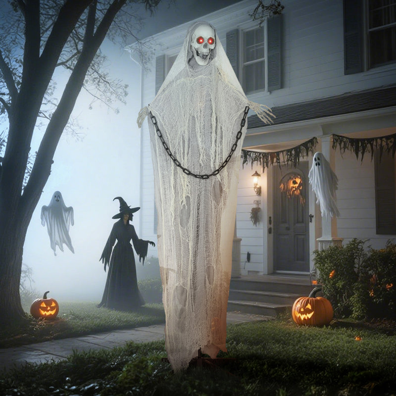 183cm Animated Grim Reaper with Glowing Eyes & Sound – image 9 of 9