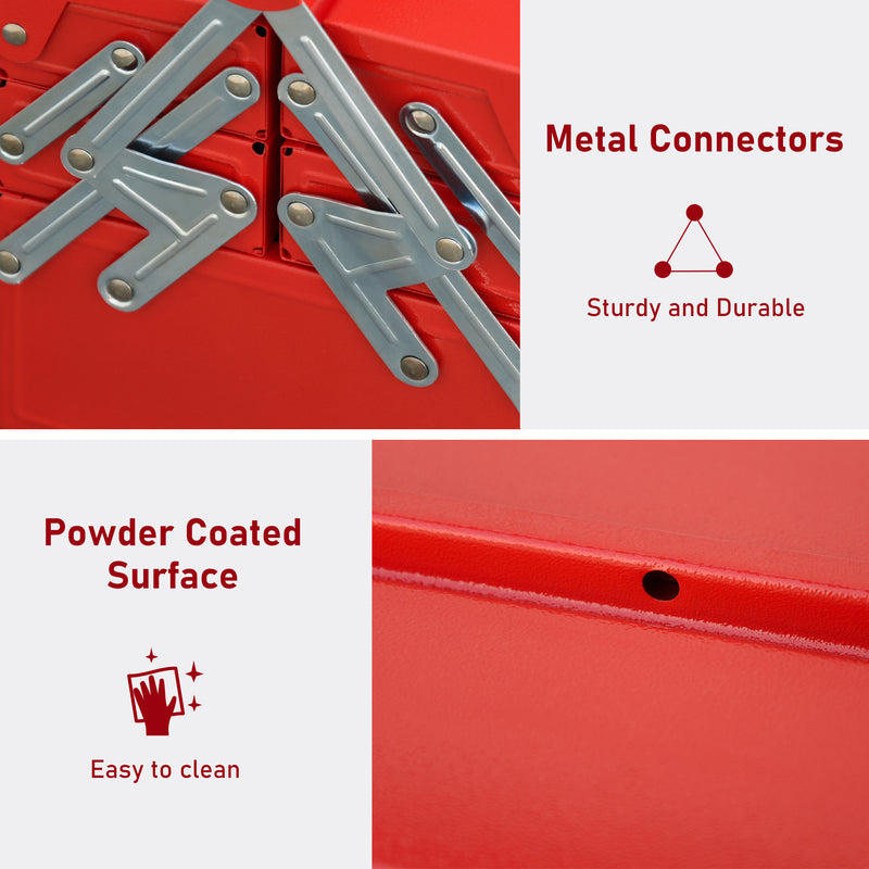 5-Tray Cantilever Steel Tool Box with Carry Handle – Red – image 6 of 9