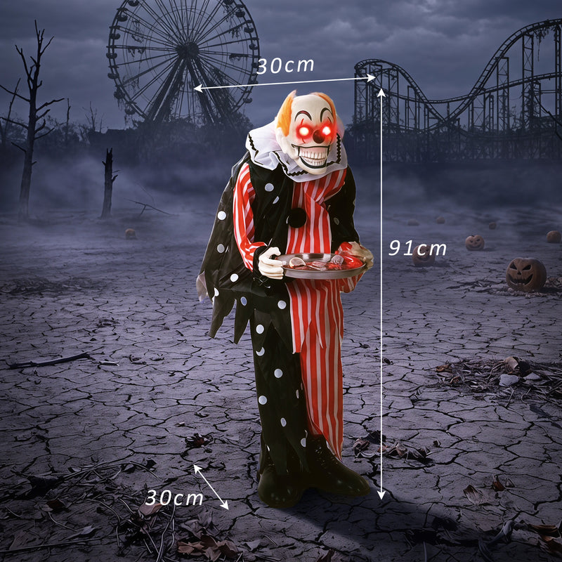 91cm Animated Halloween Clown with Moving Mouth & Glowing Eyes – image 3 of 9