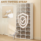 835 CD/500 DVD Storage Unit, Blu-ray Media Storage Shelf with 27 Compartments and 21 Adjustable Shelves, White