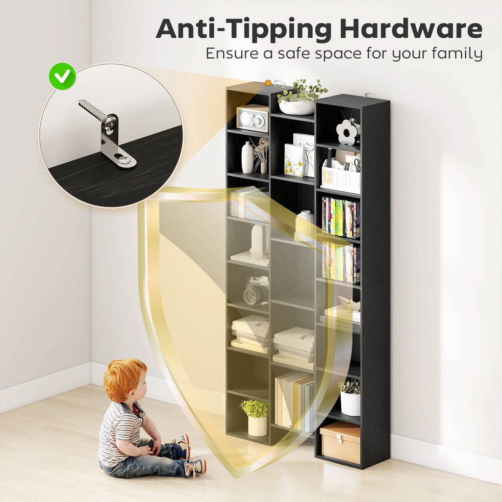 21-Compartment Bookshelf - Black