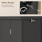 HOMCOM Kitchen Cupboard, Freestanding Multi-Storage Kitchen Pantry Cabinet with Adjustable Shelves, Black