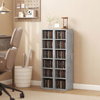 Set of 2 CD Media Display Shelf Unit Tower Rack with Adjustable Shelves, Grey