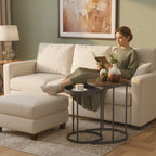 Set of Two Industrial Nesting Tables - Brown/Black