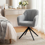 360 Degree Swivel Accent Chair, Teddy Fleece Armchair, Grey