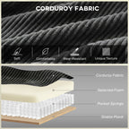 2 Seater Sofa, 140 cm Loveseat Sofa with Spring Cushions, Metal Legs, 2 Pillows, Dark Grey