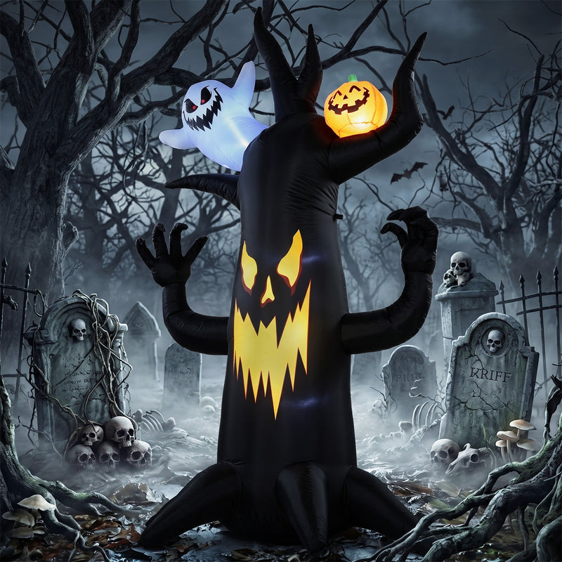 8.2ft Inflatable Spooky Tree with Ghost & Pumpkin – image 2 of 9