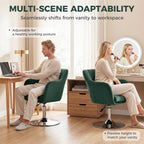 Retro Velvet Swivel Tub Chair with Steel Frame, Cushion Seat, Dark Green