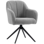 360 Degree Swivel Accent Chair, Teddy Fleece Armchair, Grey