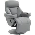 Upholstered Reclining Armchair, Manual Recliner Chair with Footrest and Adjustable Backrest, Grey