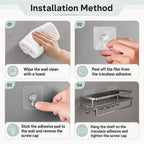 Wall-Mounted Kitchen Rack | Aluminium Storage Shelf with Hooks