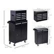2-in-1 Rolling Tool Chest with 5 Drawers & Pegboard – Black – image 3 of 9