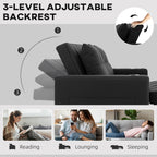 Two-Seater Pull-Out Sofa Bed - Black