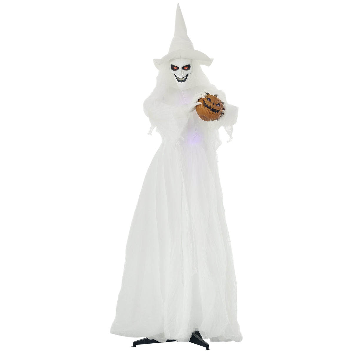 189cm Light-Up Witch Holding Pumpkin Head – image 1 of 9