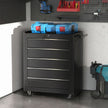 5-Drawer Lockable Rolling Tool Chest with Handle & 2 Keys – Black – image 9 of 9