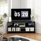 Corner TV Stand with 2 Open Shelves for 47 Inch TV - Black