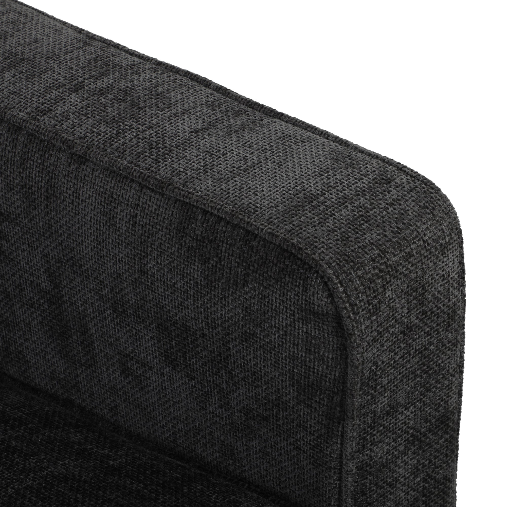 3 Seater Sofa Button Tufted Upholstered Couch with Wood Legs for Living Room, Dark Grey