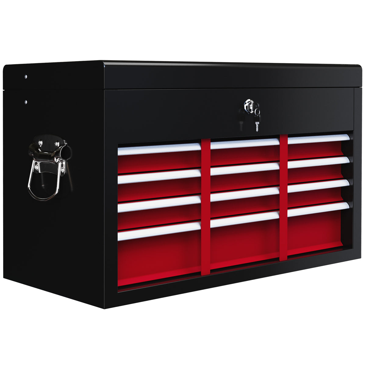 6-Drawer Lockable Steel Tool Chest with Carry Handle – Red – image 1 of 9