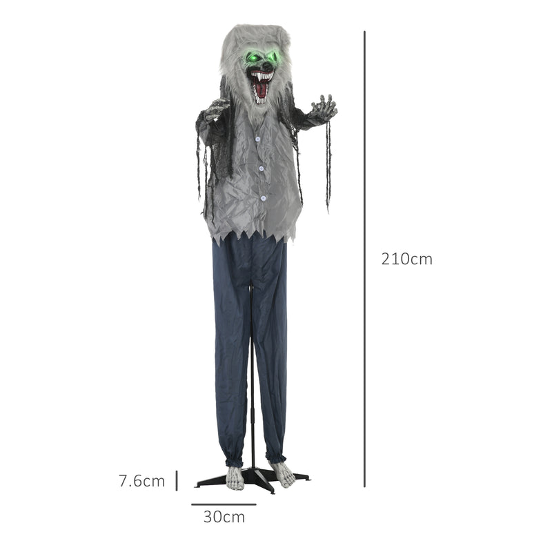 210cm Animated Skeleton Werewolf with Glowing Eyes – image 3 of 9