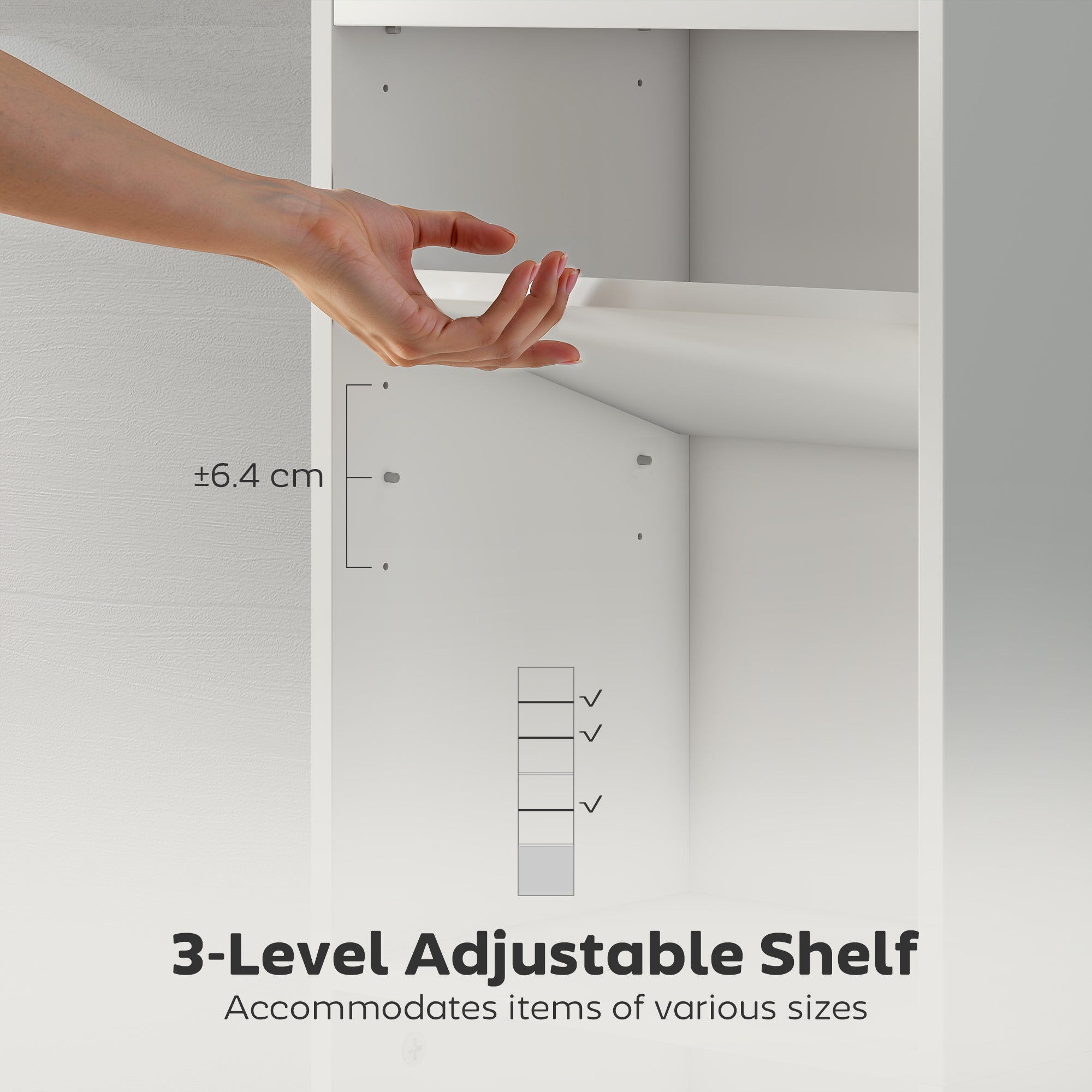 6-Tier 156 cm Tall Bookcase - White