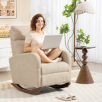 Corduroy Rocking Armchair - Beige