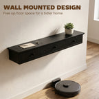 Shelf Wall-Mounted Storage Shelf Shelving Unit MDF 93 x 15 x 10 cm Entryway Kitchen Living Room, Black