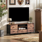 Multi-Storage Industrial TV Stand - Brown/Grey/Black