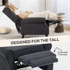 132Â° Recliner Armchair, with Extended Footrest - Dark Grey
